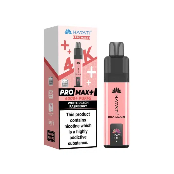 White Peach Raspberry Hayati Pro Max Plus 4K Prefilled Pod Kit